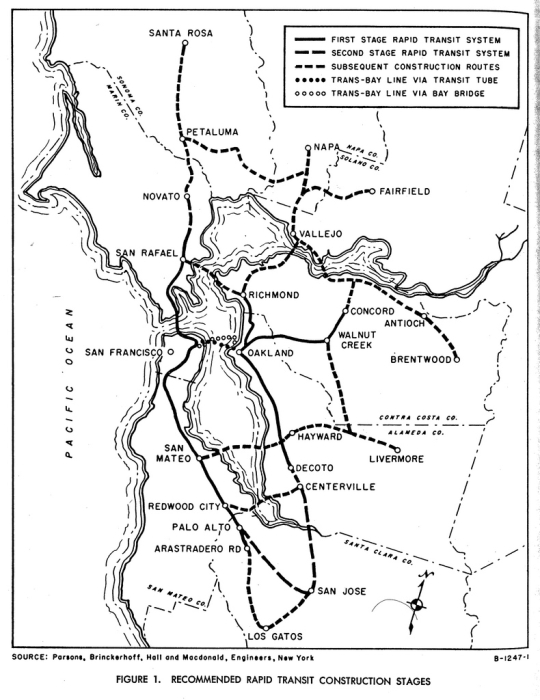 BART plans, 1957