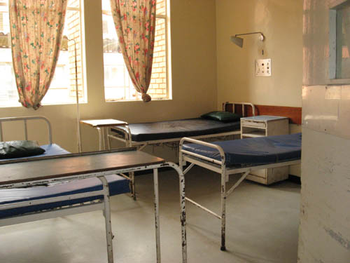 Patient treatment room in a Zambian gynecologic emergency ward