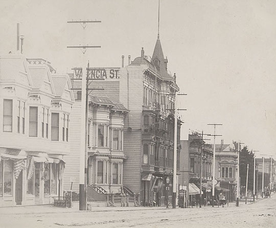 Valencia Street Hotel before fire, Bancroft Library