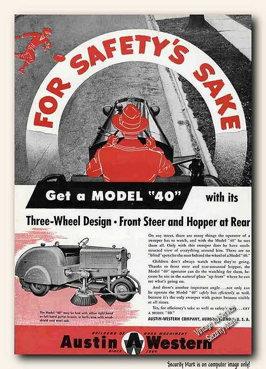 Vintage Street Sweeper Ad, 1950