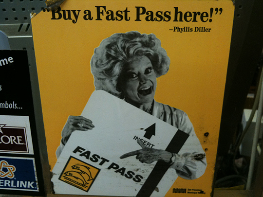 The Answer to Betty White Fatigue - Phyllis Diller as Fast Pass Spokesperson! - San Francisco