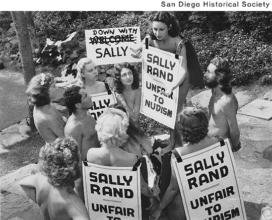 Sally Rand Nudist Protestors