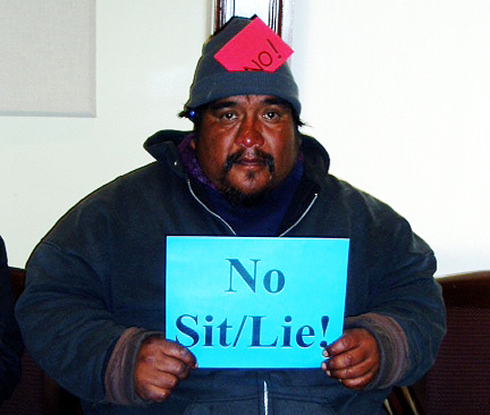 LA's Sit/Lie Law in San Francisco; photo by BayView Times/Sheet Roots
